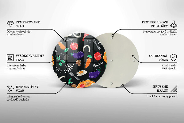 Skleněná deska do kuchyně Jídlo ilustrace