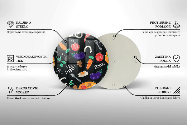 Skleněná deska do kuchyně Jídlo ilustrace