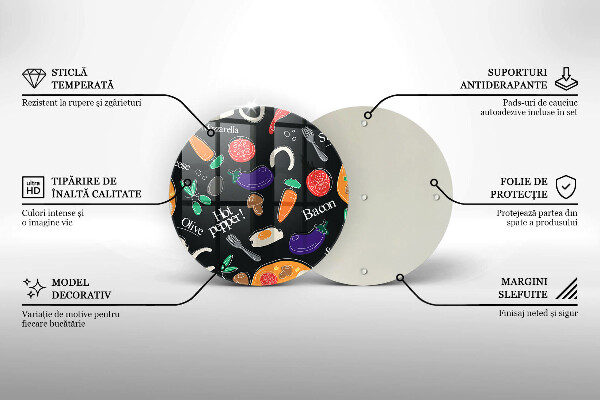 Skleněná deska do kuchyně Jídlo ilustrace