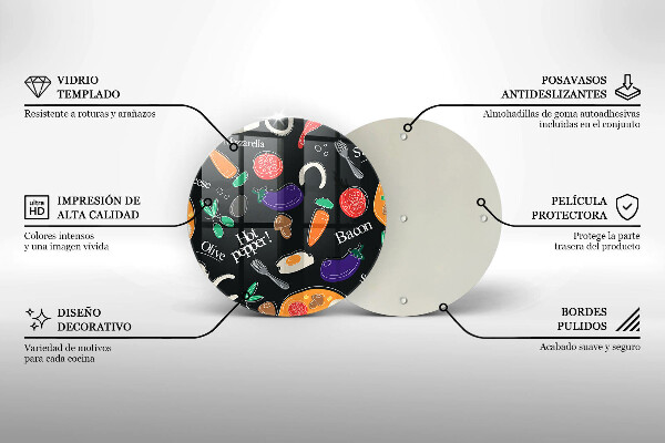 Skleněná deska do kuchyně Jídlo ilustrace