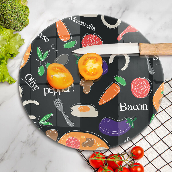 Skleněná deska do kuchyně Jídlo ilustrace