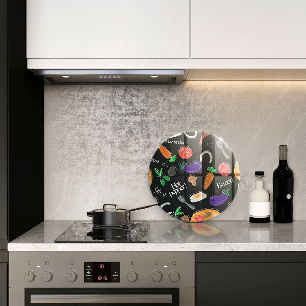 Skleněná deska do kuchyně Jídlo ilustrace