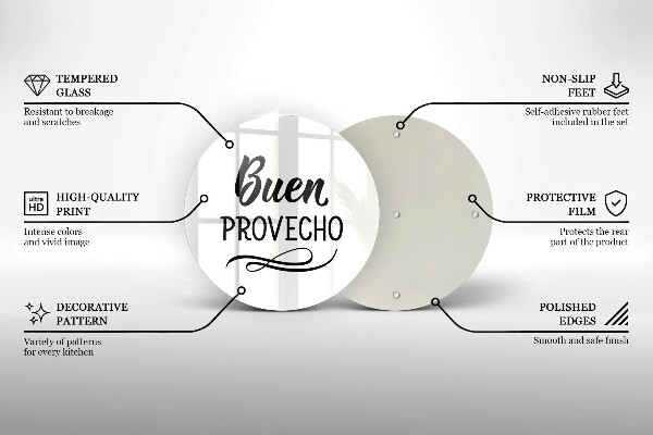 Skleněná deska do kuchyně Buen provecho