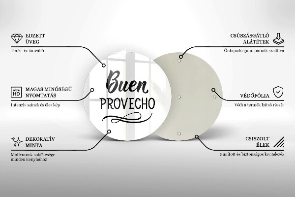 Skleněná deska do kuchyně Buen provecho