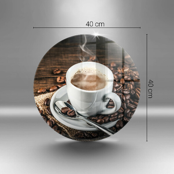 Skleněná deska do kuchyně Šálek a kávová zrna