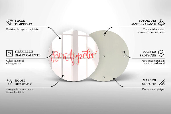 Krájecí prkénko skleněné Bon appetit do kuchyně znamení