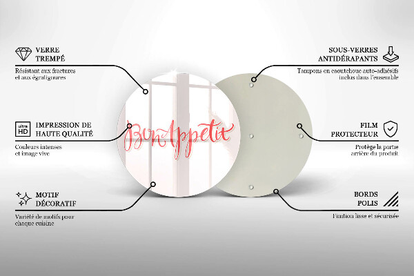 Krájecí prkénko skleněné Bon appetit do kuchyně znamení