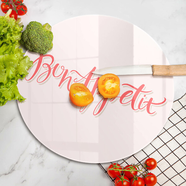 Krájecí prkénko skleněné Bon appetit do kuchyně znamení