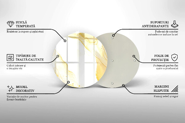 Skleněná deska do kuchyně Zlatá abstrakce