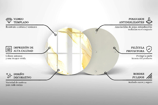 Skleněná deska do kuchyně Zlatá abstrakce