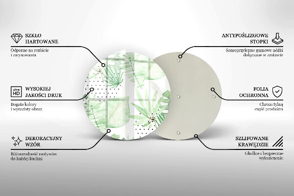 Skleněná deska do kuchyně Akvarel listy