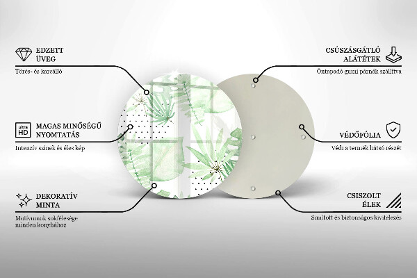 Skleněná deska do kuchyně Akvarel listy