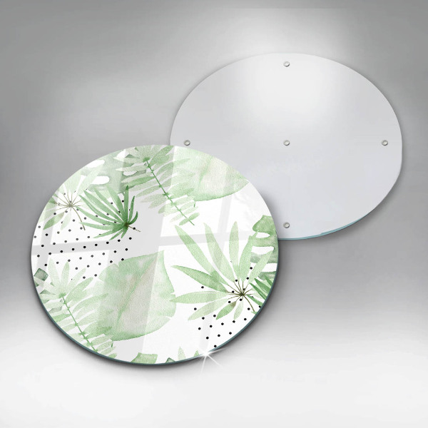 Skleněná deska do kuchyně Akvarel listy