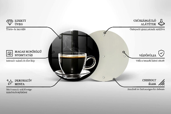 Skleněná deska do kuchyně Sklenice horké kávy