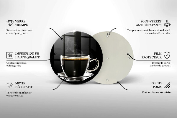 Skleněná deska do kuchyně Sklenice horké kávy