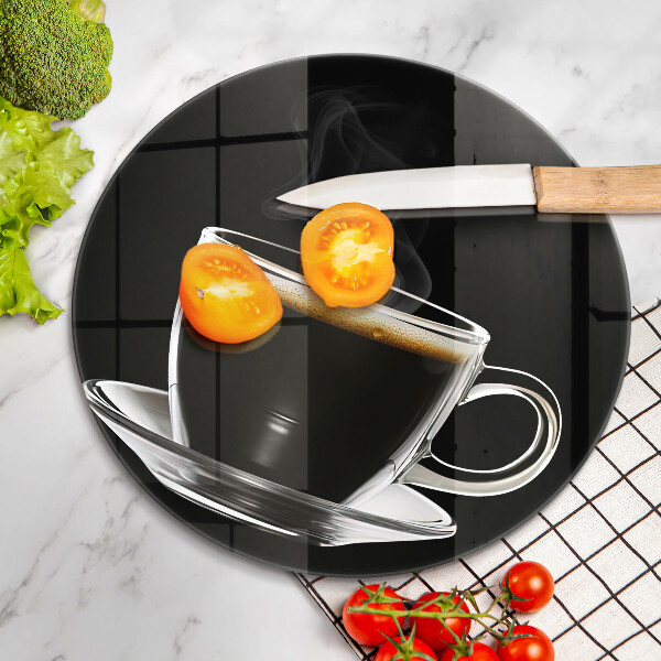 Skleněná deska do kuchyně Sklenice horké kávy