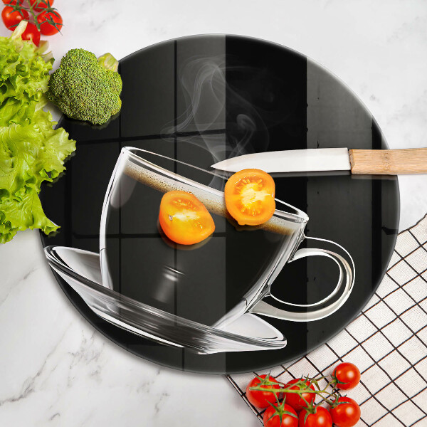 Skleněná deska do kuchyně Sklenice horké kávy