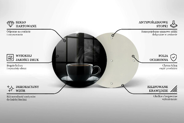 Skleněná deska do kuchyně Horký šálek kávy