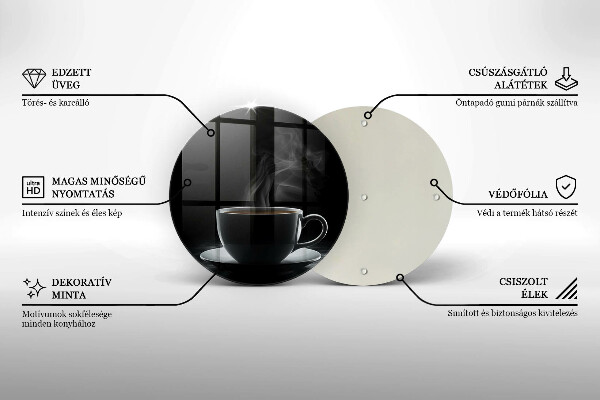 Skleněná deska do kuchyně Horký šálek kávy