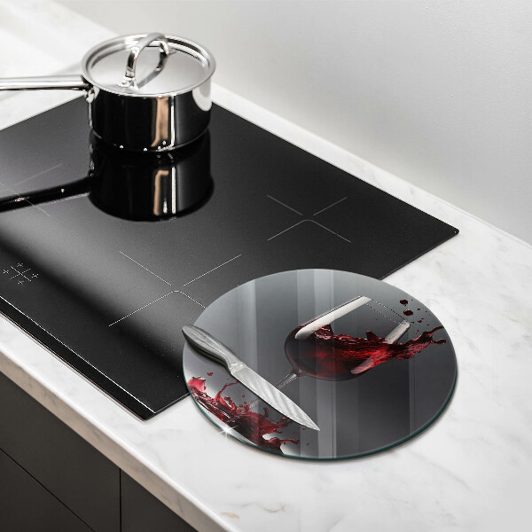 Skleněná deska do kuchyně Červené víno ve sklenici