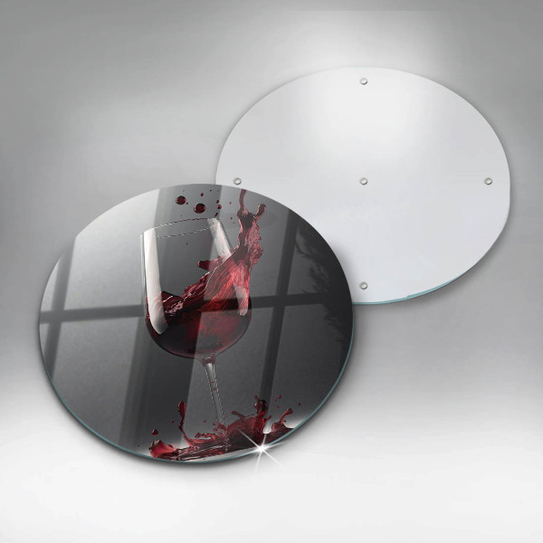 Skleněná deska do kuchyně Červené víno ve sklenici