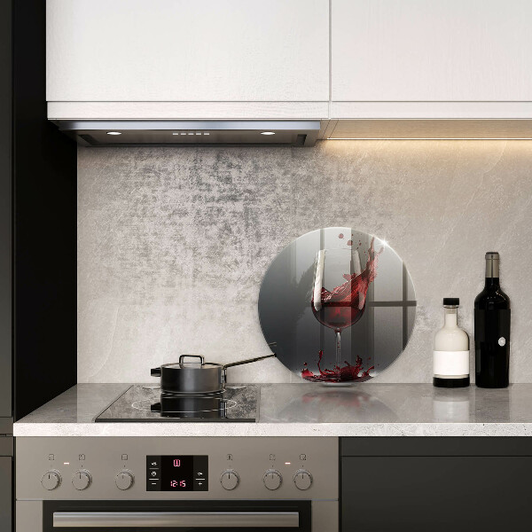 Skleněná deska do kuchyně Červené víno ve sklenici