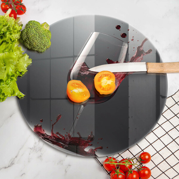 Skleněná deska do kuchyně Červené víno ve sklenici