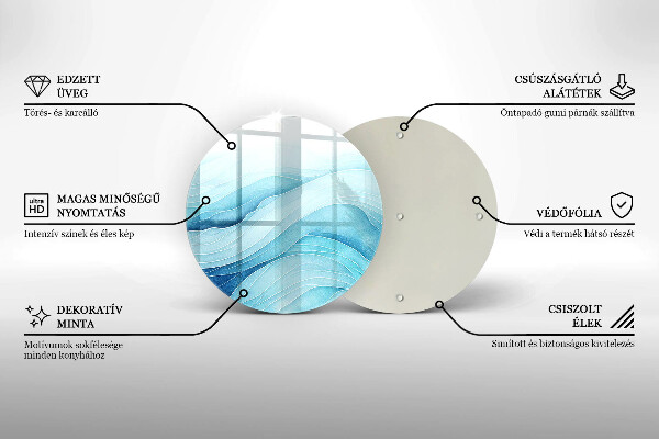 Skleněná deska do kuchyně Abstraktní vlny