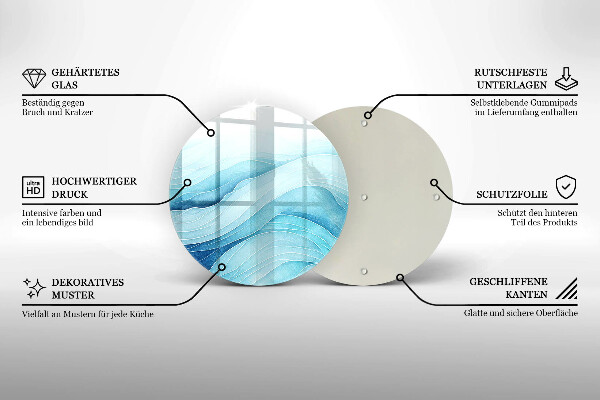 Skleněná deska do kuchyně Abstraktní vlny