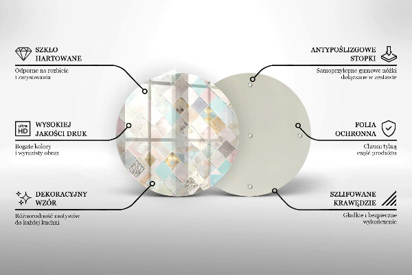 Skleněná deska do kuchyně Pastelové složení