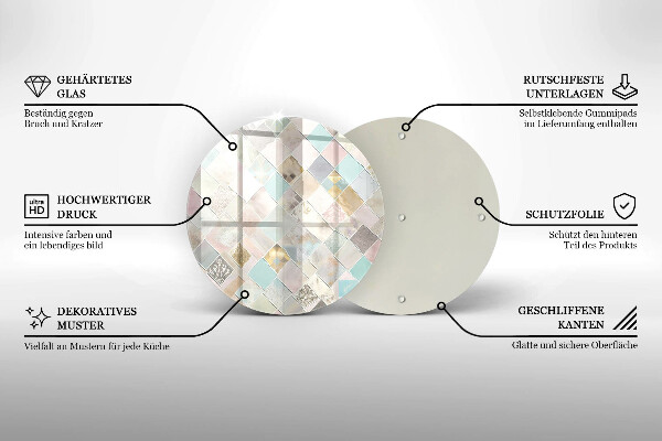 Skleněná deska do kuchyně Pastelové složení