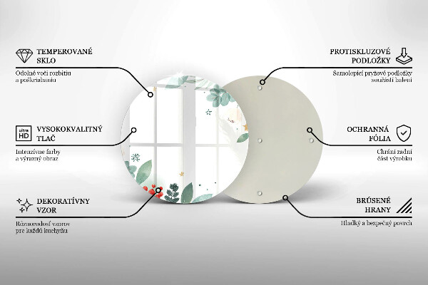 Skleněná deska do kuchyně Akvarel listy