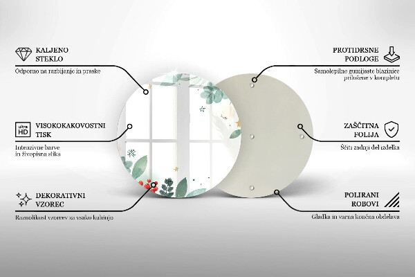 Skleněná deska do kuchyně Akvarel listy