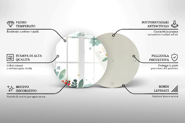 Skleněná deska do kuchyně Akvarel listy