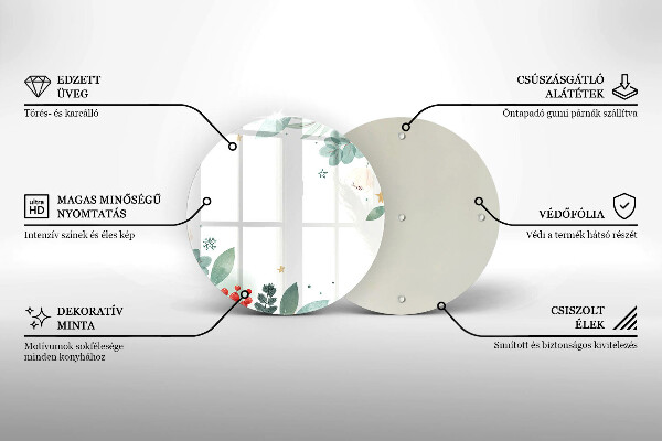 Skleněná deska do kuchyně Akvarel listy