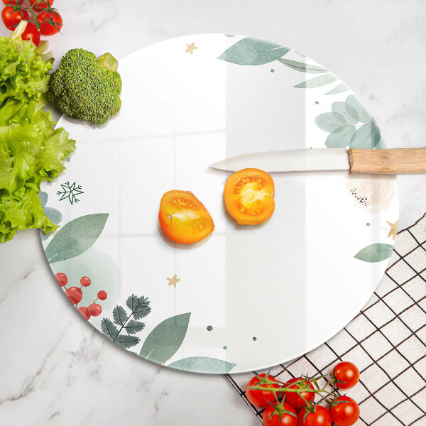 Skleněná deska do kuchyně Akvarel listy