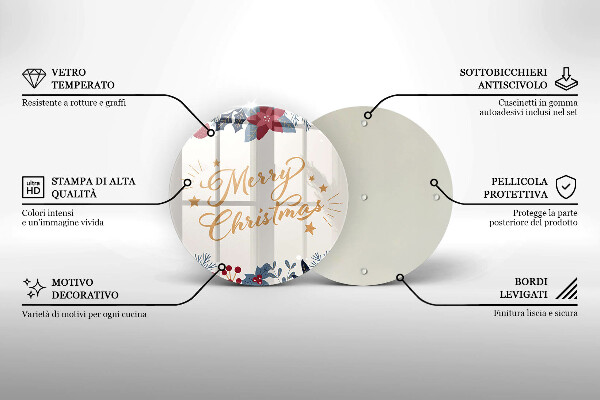 Skleněná deska do kuchyně Merry christmas