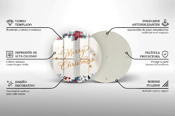 Skleněná deska do kuchyně Merry christmas