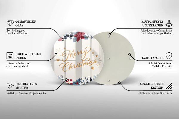 Skleněná deska do kuchyně Merry christmas