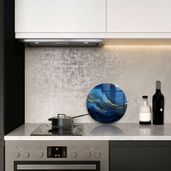 Skleněná deska do kuchyně Kobaltová abstrakce