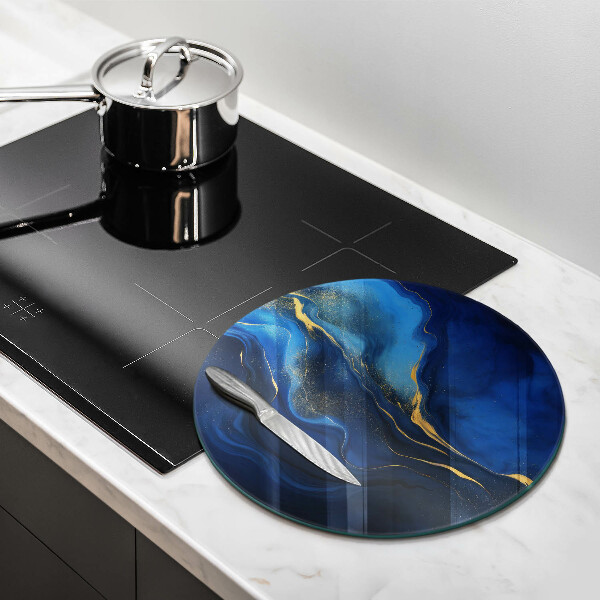 Skleněná deska do kuchyně Kobaltová abstrakce