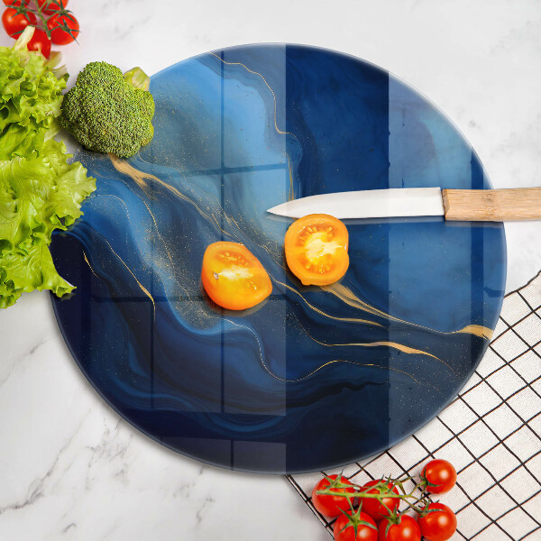 Skleněná deska do kuchyně Kobaltová abstrakce