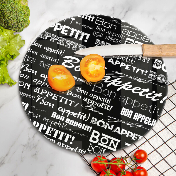 Skleněná deska do kuchyně Kuchyňské titulky bon appetit