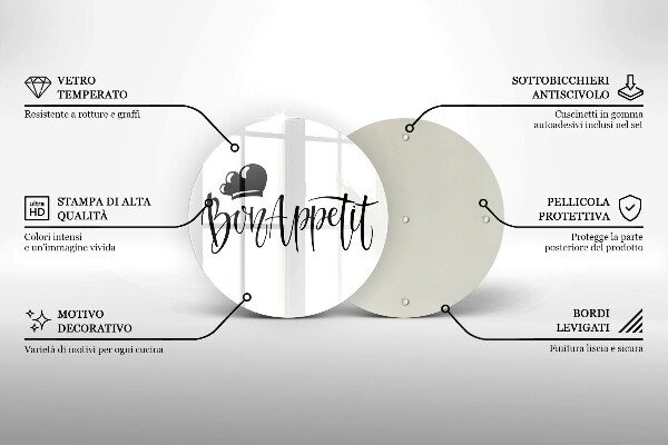 Skleněná deska do kuchyně Bon appetit nápis