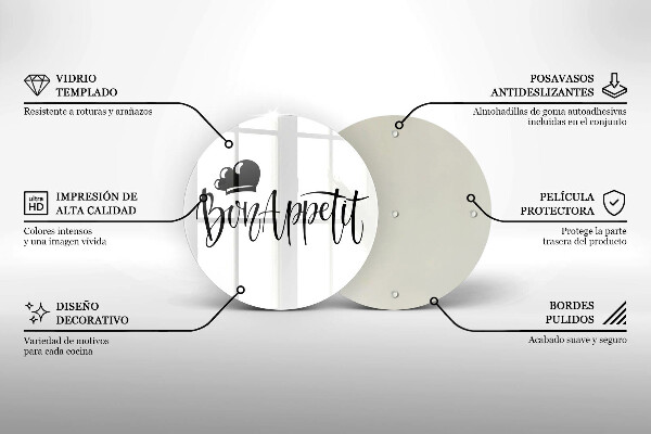 Skleněná deska do kuchyně Bon appetit nápis