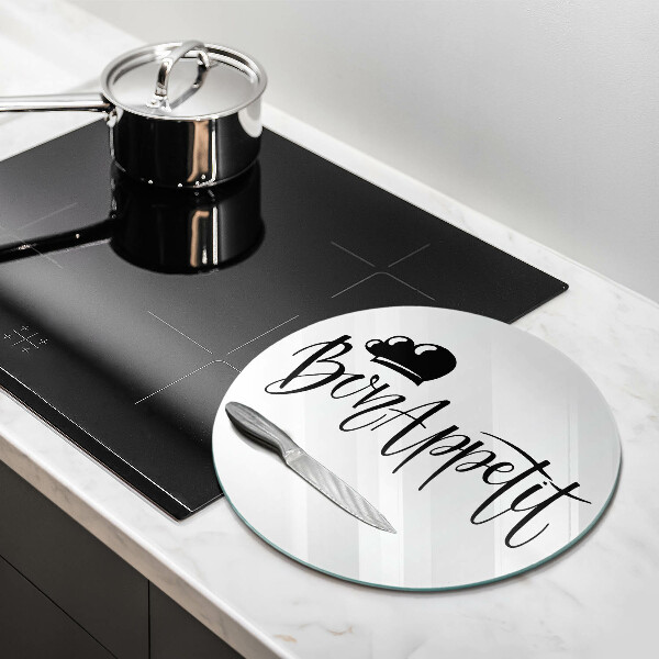 Skleněná deska do kuchyně Bon appetit nápis