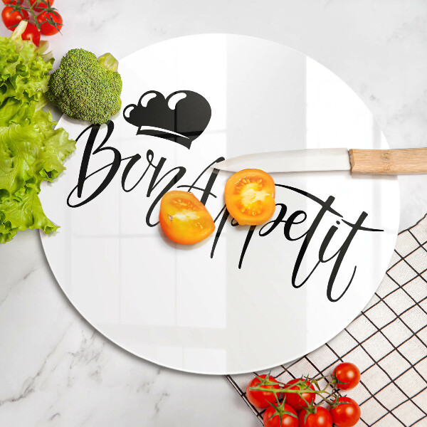 Skleněná deska do kuchyně Bon appetit nápis
