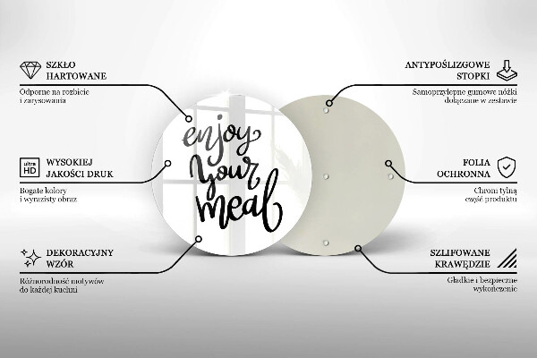 Skleněná deska do kuchyně Enjoy your meal