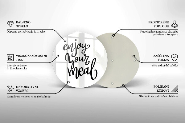 Skleněná deska do kuchyně Enjoy your meal