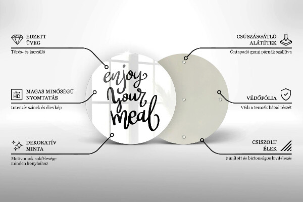 Skleněná deska do kuchyně Enjoy your meal